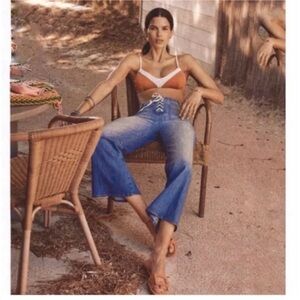 MOTHER Lace Up Roller Crop Jeans